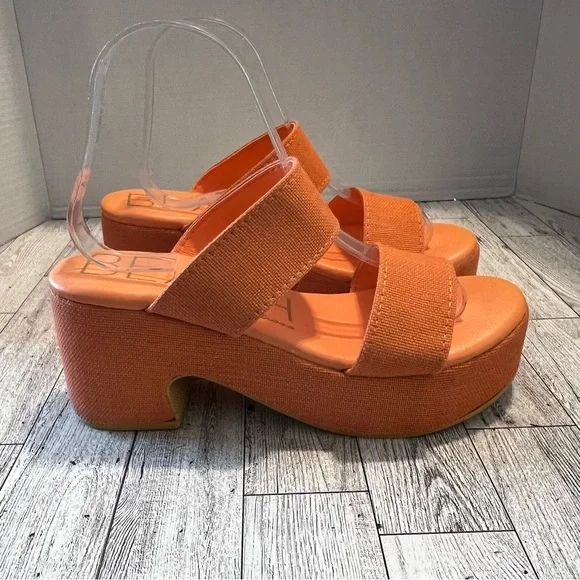 BEACH by Coconuts By Matisse Ocean Ave Chunky Platform Slide Sandal Peach Size8M - Picture 1 of 7